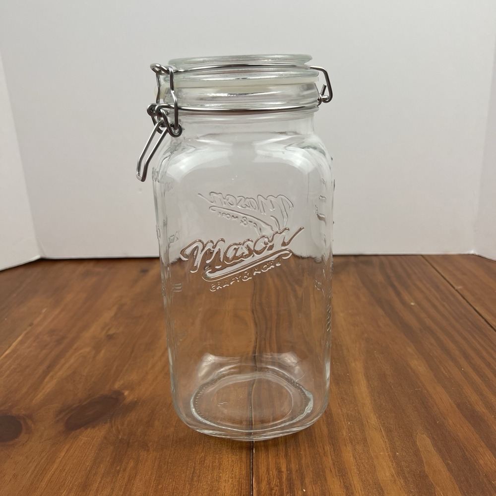 Mason Craft & More Clamp Lid Glass Jar 1500ml Airtight Kitchen Storage
